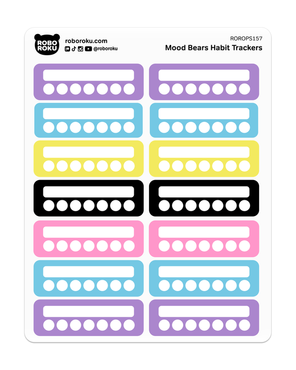 Mood Bears Weekly Habit Trackers - Planner Stickers