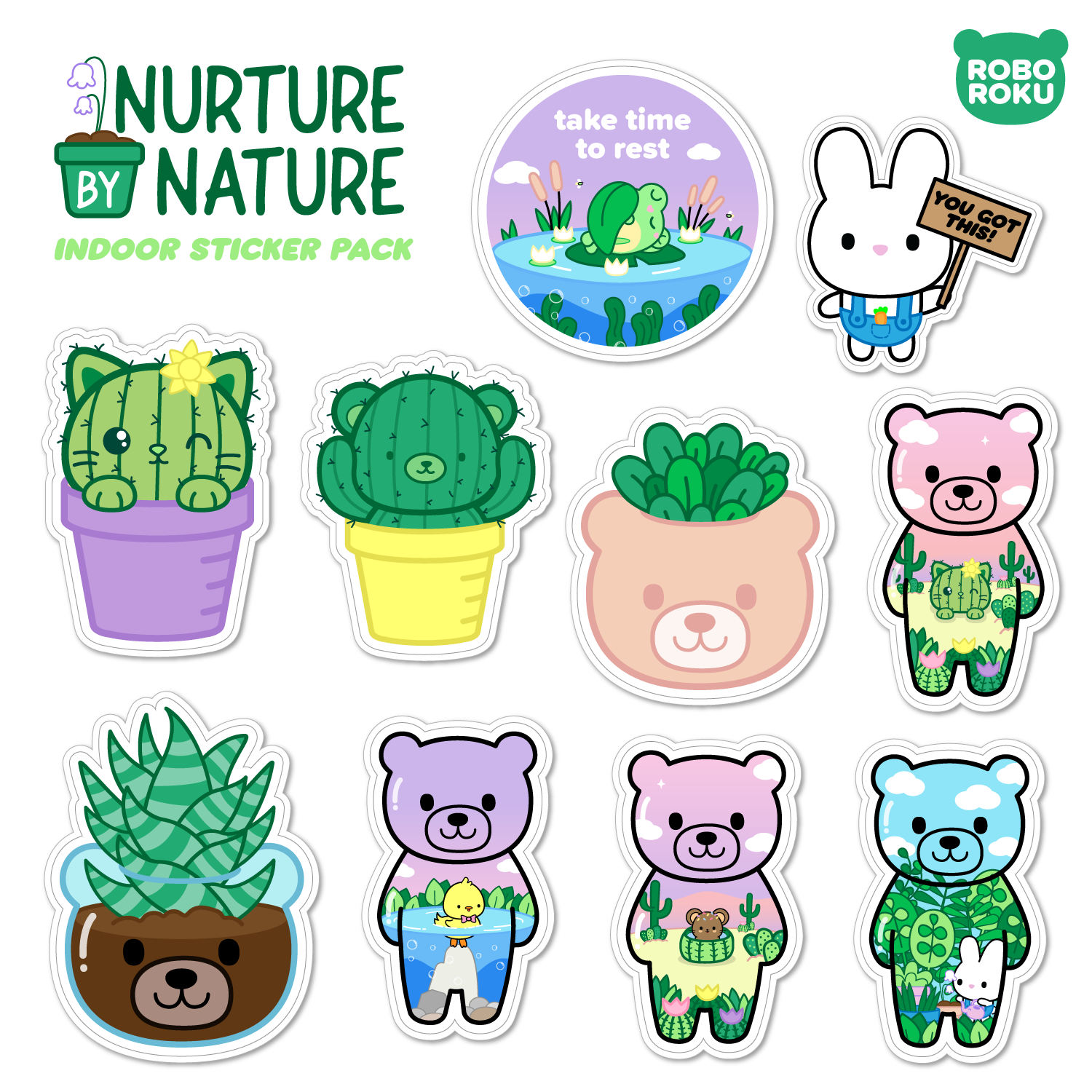 Nurture by Nature - Gloss Sticker Sheet – Robo Roku