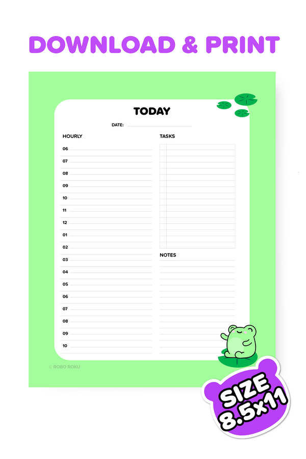 Printable Moss the Frog Daily Sheet