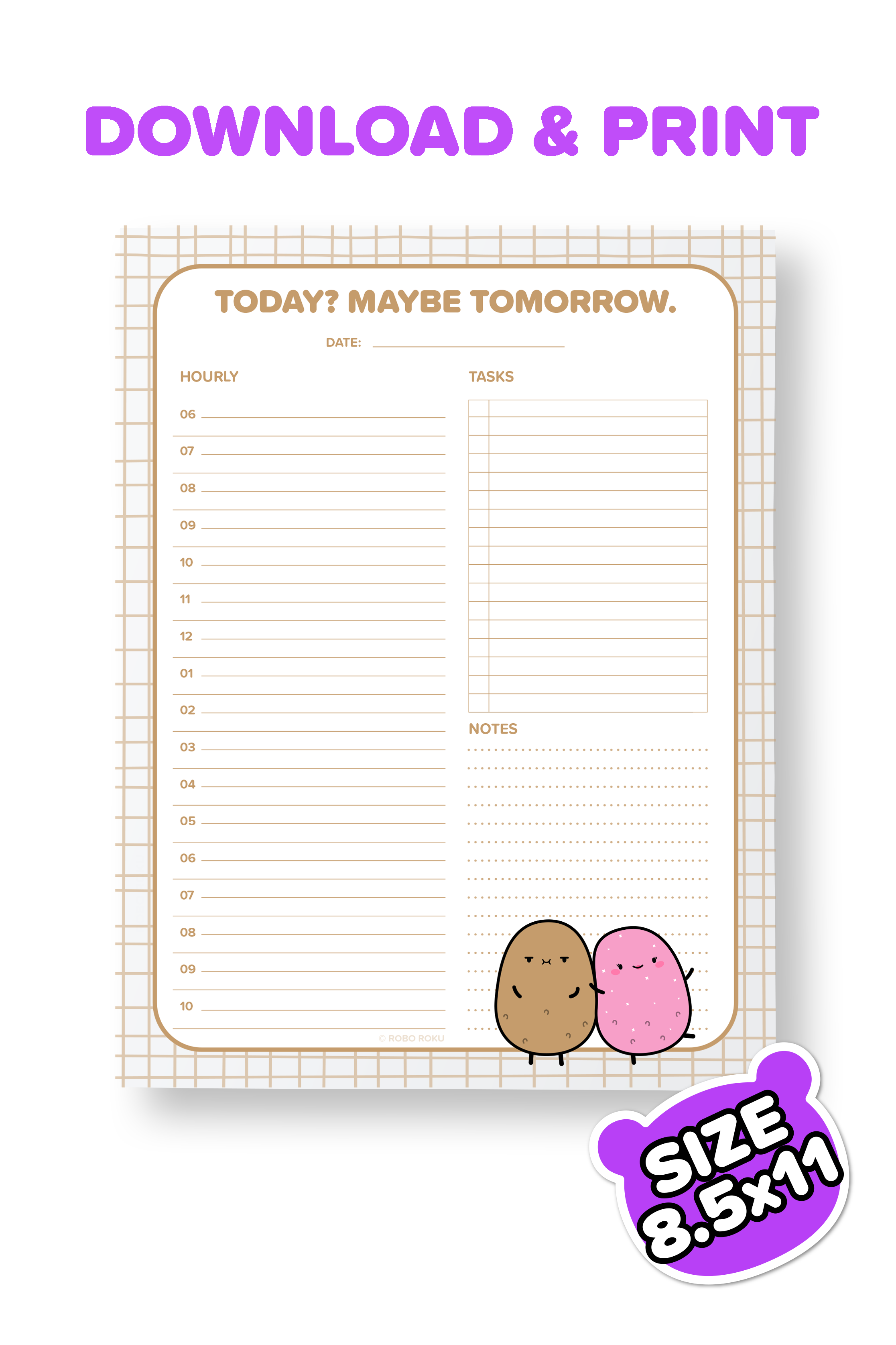 Printable Potatoes Daily Sheet – Robo Roku