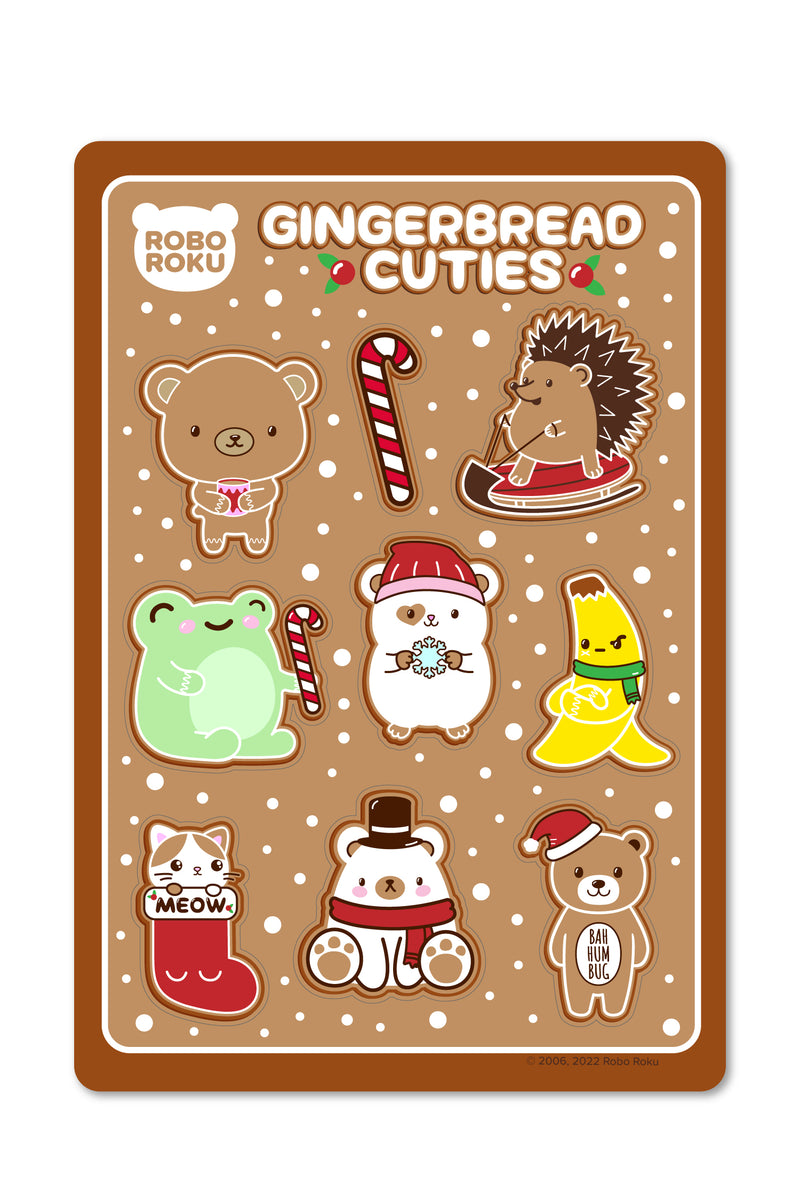 Gingerbread Cuties Gloss Sticker Sheet