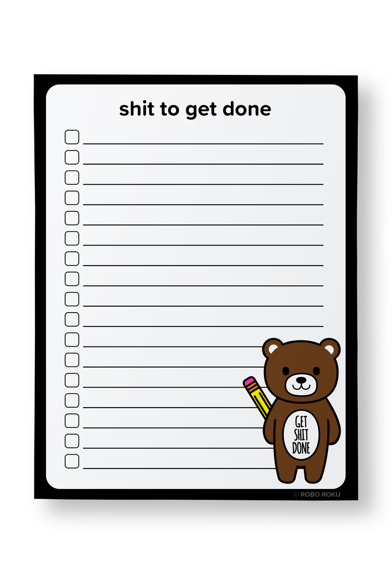 Shit to Get Done Mood Bear Planner Pad