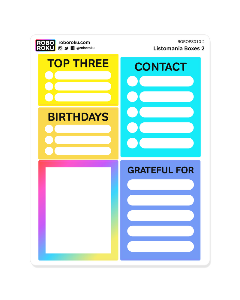 Listomania List Trackers - Planner Stickers