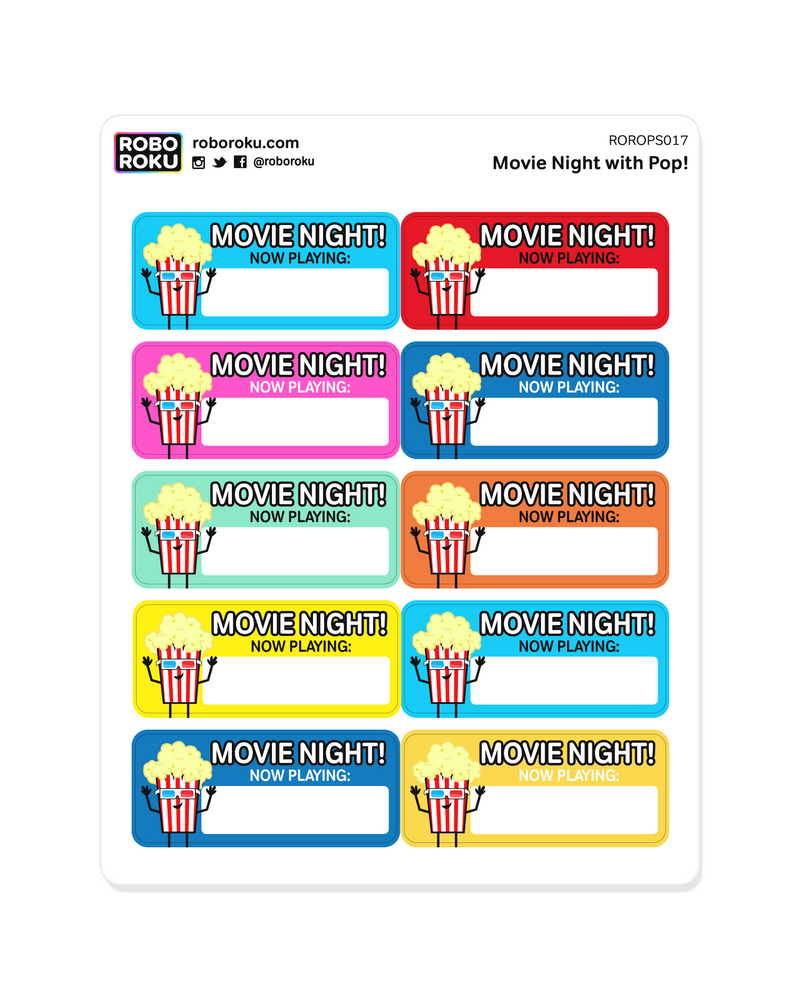 Movie Night with Pop - Planner Stickers