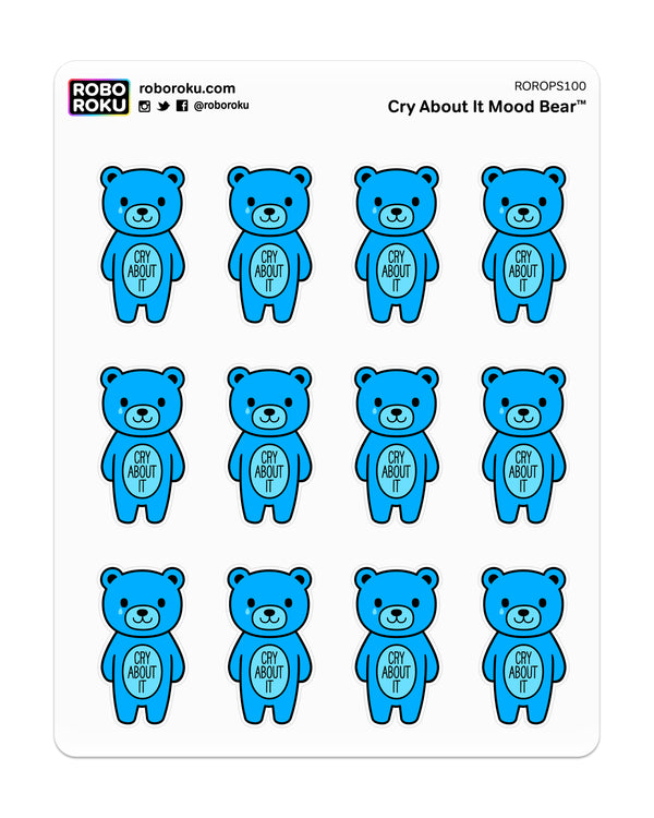 Cry About It Mood Bear - Planner Stickers