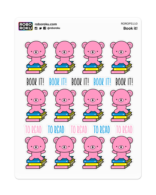 Robo Roku kawaii planner stickers  - Reading and books - Neapolitan Bears