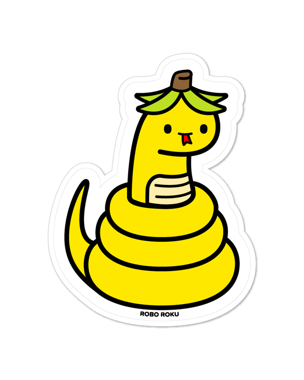 Banana Snake Glossy Laminated Sticker