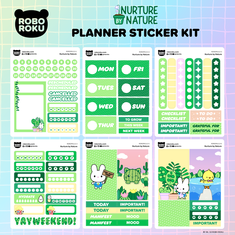 Nurture by Nature - Planner Sticker Weekly Kit (Vertical)