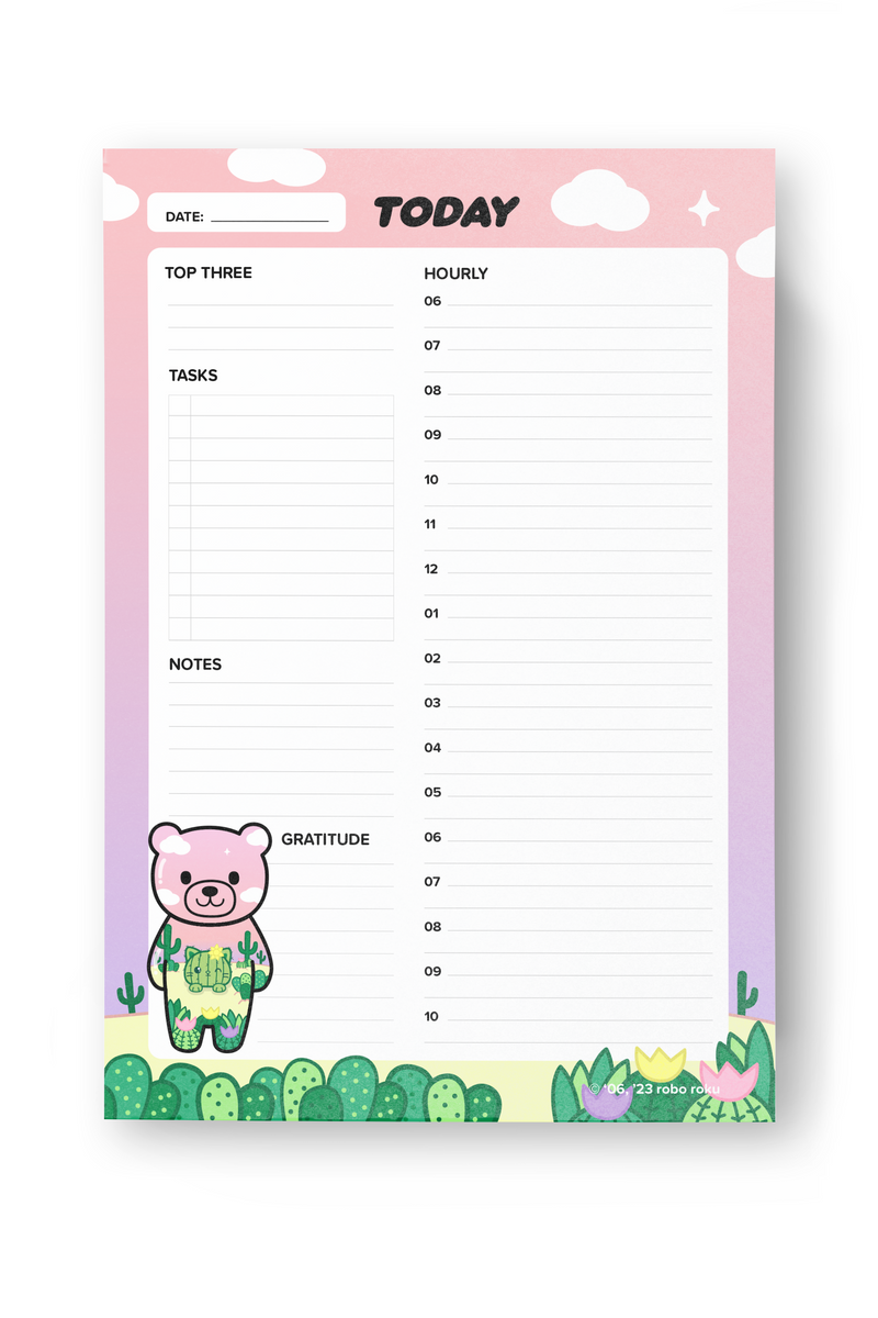 Nurture by Nature Grow Bears™ - A5 Daily Vertical Planner Pad