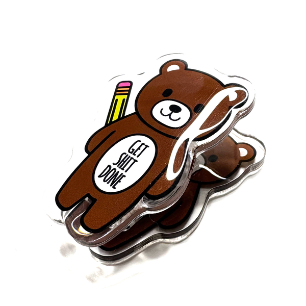 Mood Bears - Get Shit Done - Acrylic Stationery Clip