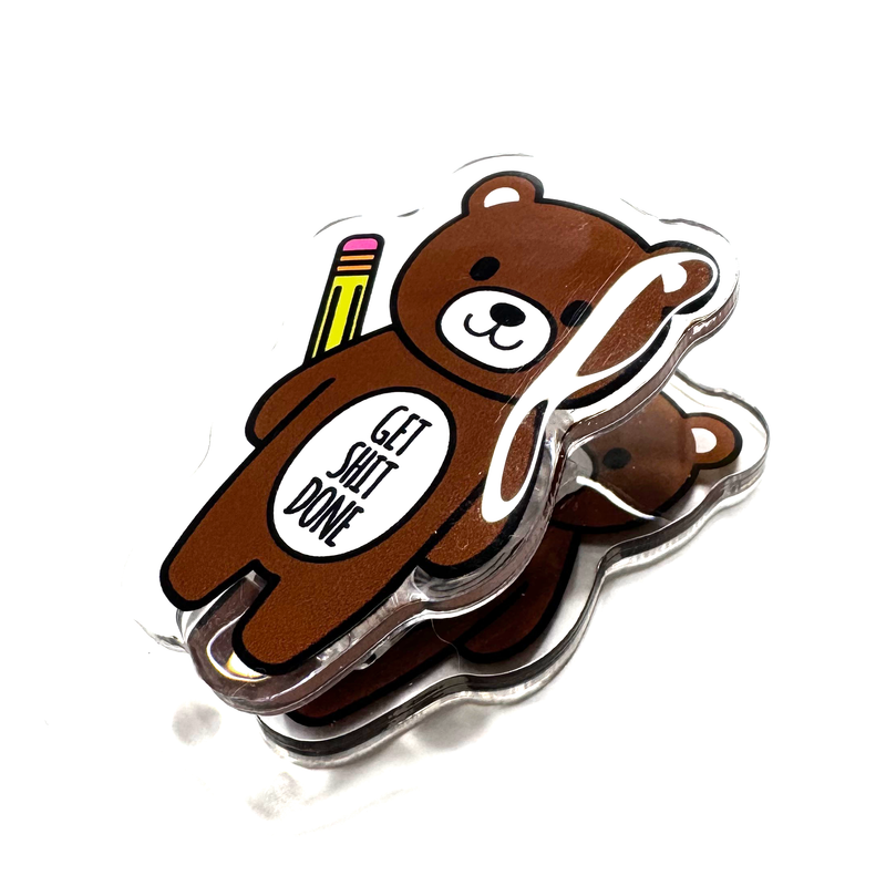 Mood Bears - Get Shit Done - Acrylic Stationery Clip