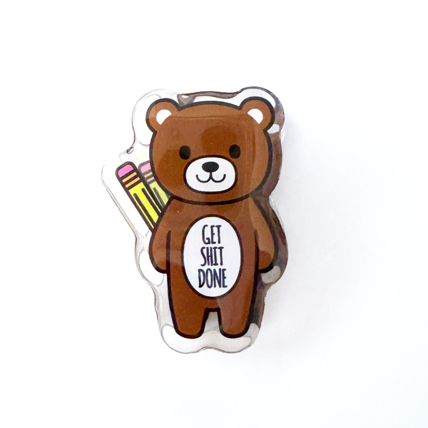 Mood Bears - Get Shit Done - Acrylic Stationery Clip
