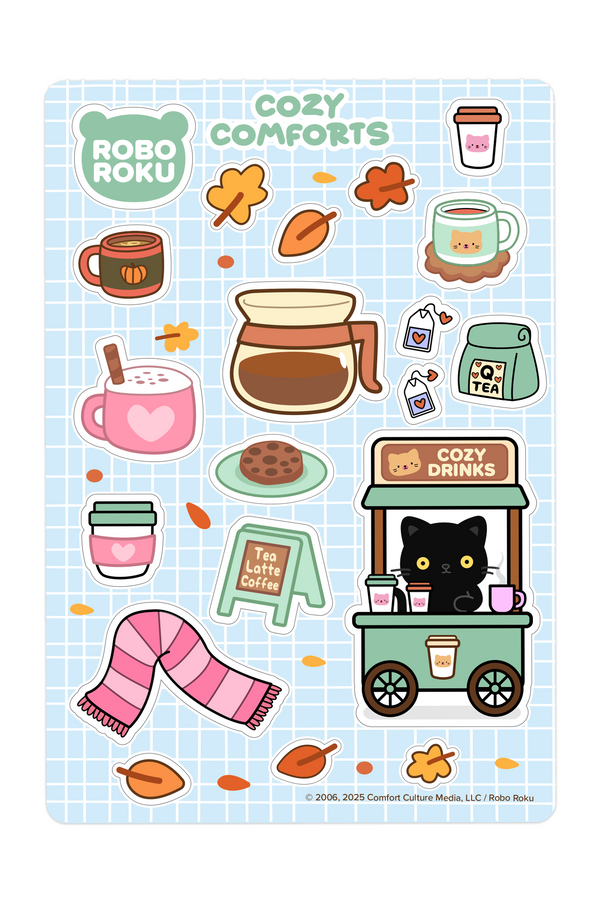 Cozy Comforts - Drinks - Gloss Sticker Sheet
