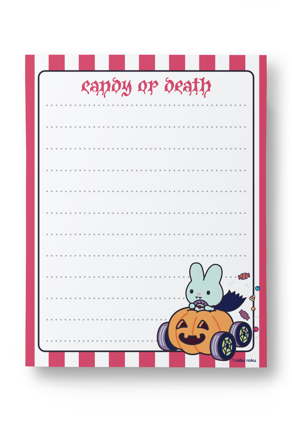 Hallowheelies - Candy or Death Boba - A2 Memo Pad