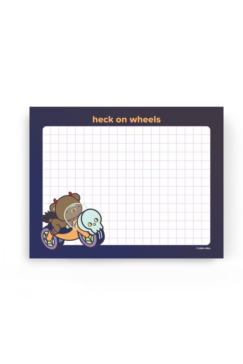 Hallowheelies - Heck on Wheels Puddin' - A2 Memo Pad