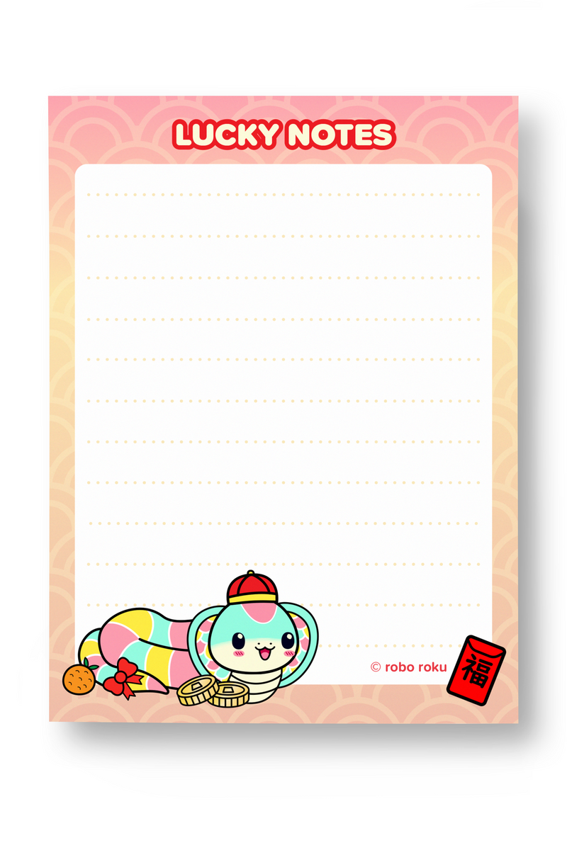 Year of the Snake - Lunar New Year '25 - A2 Memo Pad – Robo Roku
