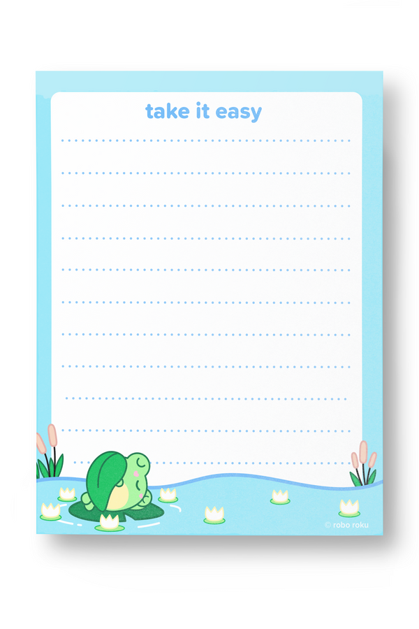 Nurture by Nature - Take it Easy - Lily Frog A2 Memo Pad