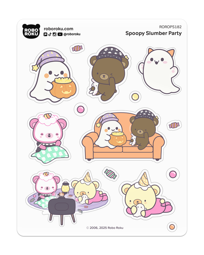 Spoopy Slumber Party Decorative Planner Stickers