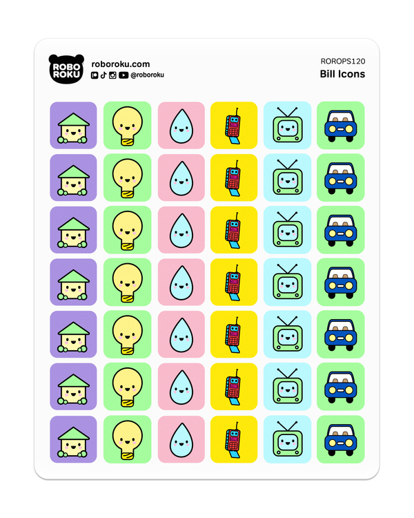 Bill Icons - Planner Stickers