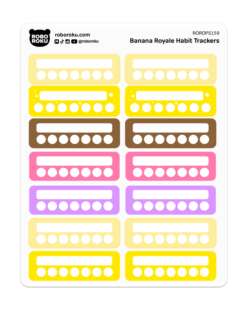 Banana Royale Weekly Habit Trackers - Planner Stickers