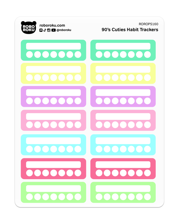 90s Cuties Weekly Habit Trackers - Planner Stickers