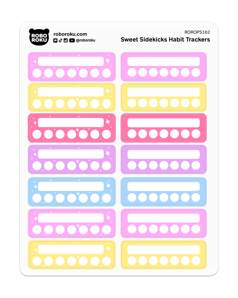 Sweet Sidekicks Weekly Habit Trackers - Planner Stickers
