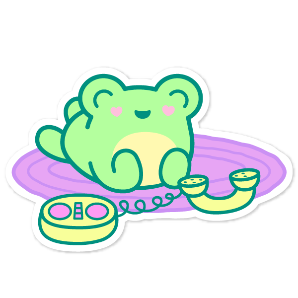 90's Cuties - Frog Fone Vinyl Sticker