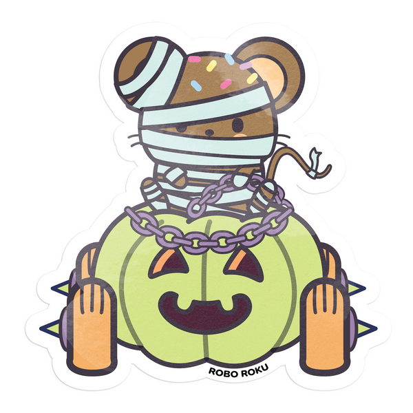 Hallowheelies - Mummy Fudge Mouse Vinyl Sticker