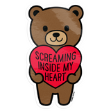 Screaming Inside My Heart Mood Bear Sticker