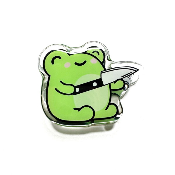 Moss Knife Frog - Acrylic Stationery Clip