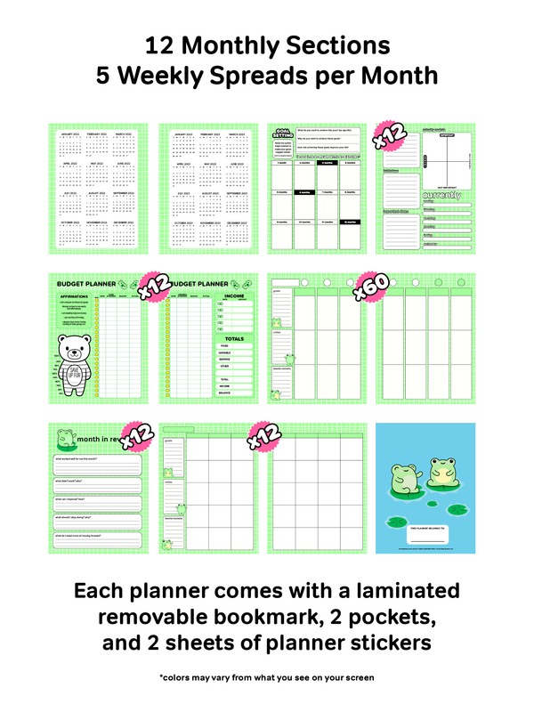 Moss & Lily Frogs CUTE AF™ Planner
