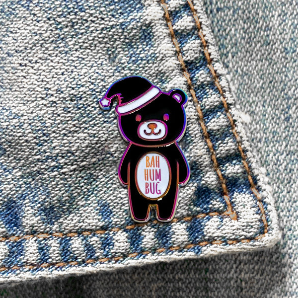 BAH HUMBUG Mood Bear - Rainbow Metal Pin