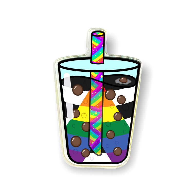 LGBTQ+ Ally - EQUALI-TEA Bubble Tea Acrylic Pin