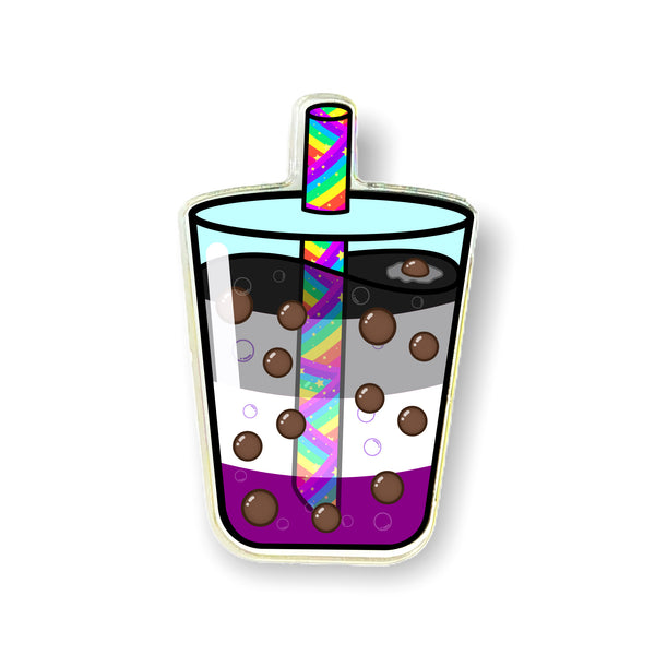 Asexual - EQUALI-TEA Bubble Tea Acrylic Pin