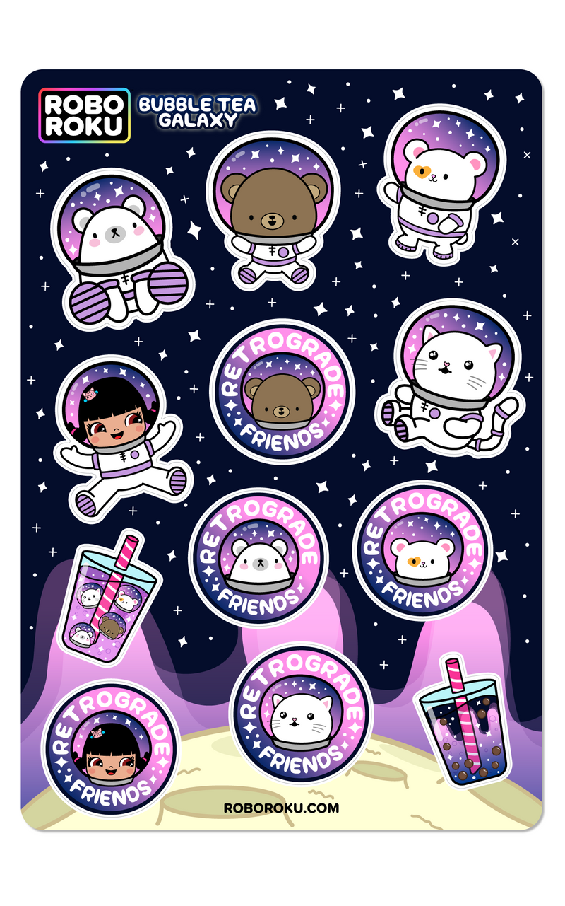 Bubble Tea Galaxy Gloss Sticker Sheet