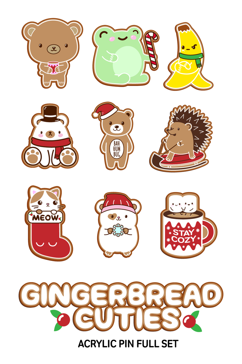 Gingerbread Cuties Limited Edition Acrylic Pin Set