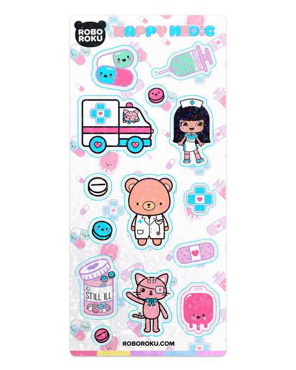 Happy Medic Holographic Sticker Sheet