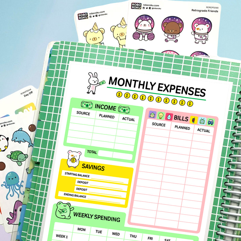 Jumbo Monthly Expenses - Planner Sticker