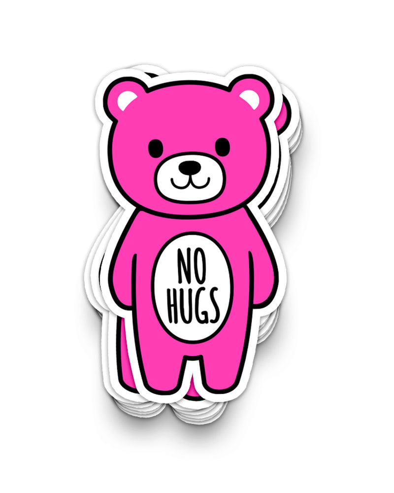 NO HUGS Mood Bear Vinyl Sticker