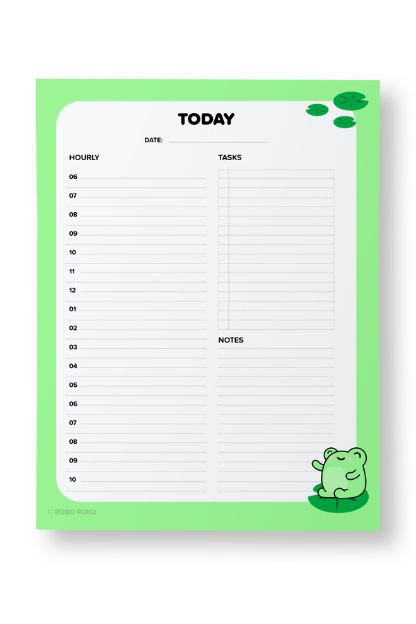 Moss Frog Daily Planner Desk Pad