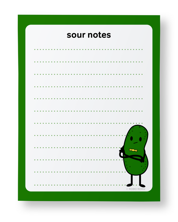 Sour Notes Pickie Pickle - A2 Memo Pad