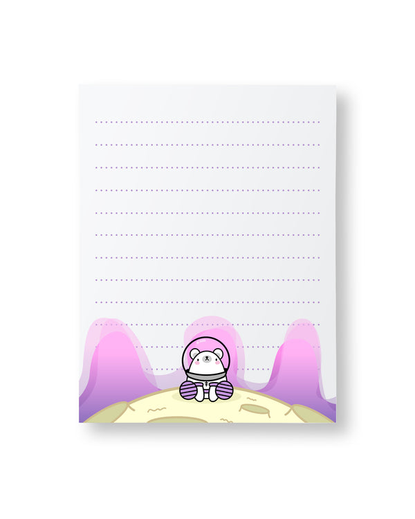 Bubble Tea Galaxy Pinky Polar Bear - A2 Memo Pad