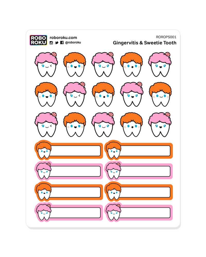 Gingervitis & Sweetie Tooth - Planner Stickers