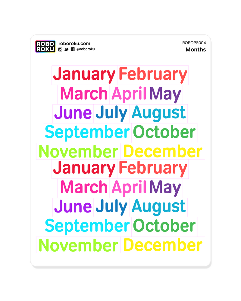 Months - Planner Stickers