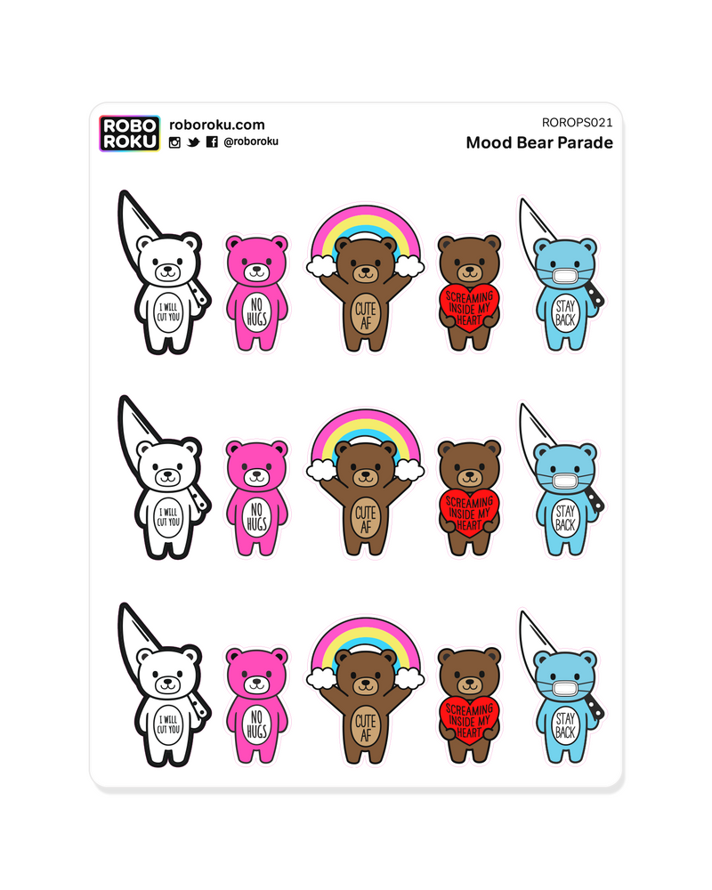 Mood Bears Parade - Planner Stickers