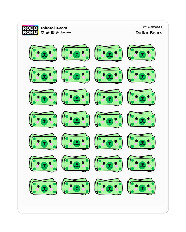 Dollar Dollar Bears Pay Day - Planner Stickers