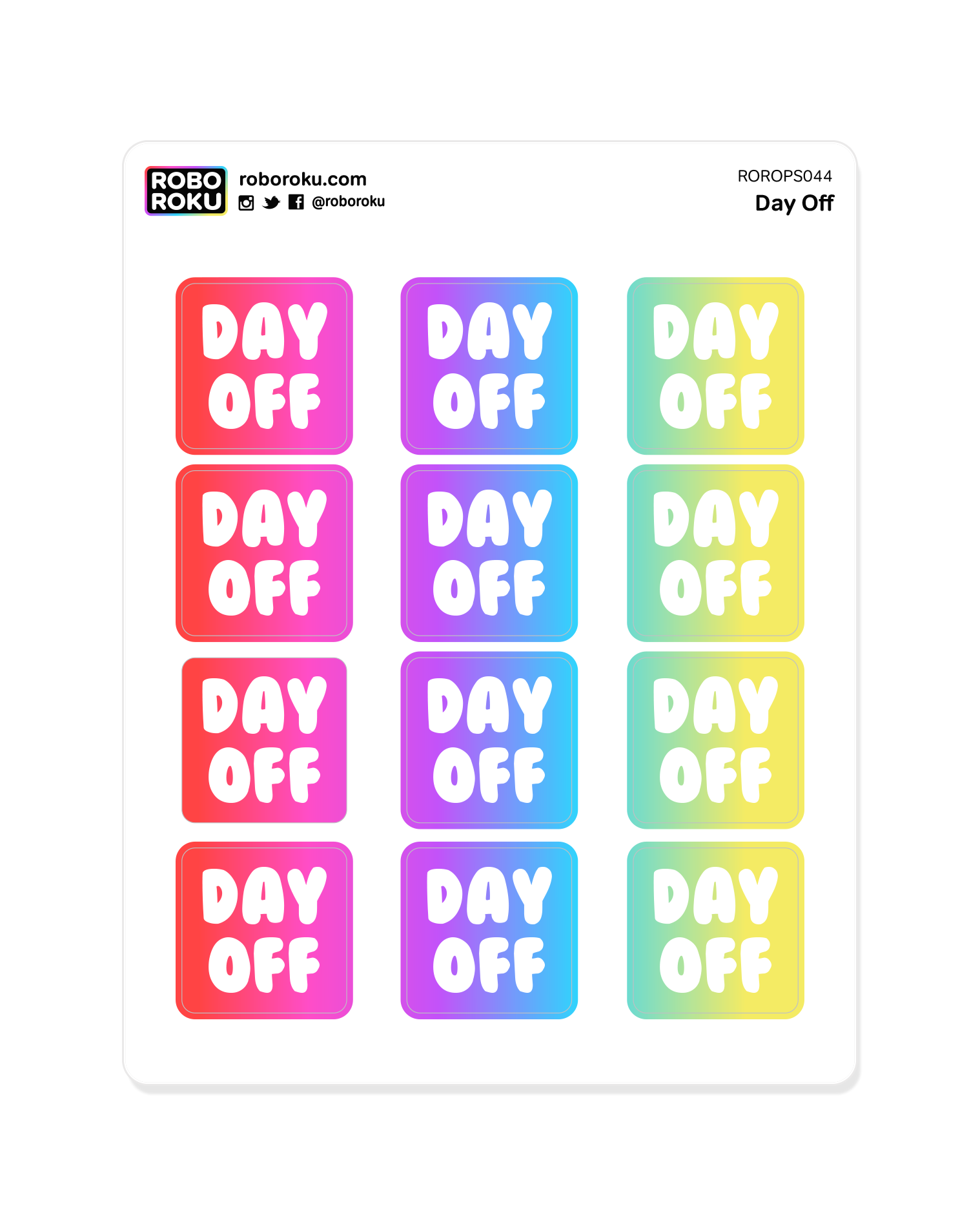 Day Off Trackers - Planner Stickers – Robo Roku