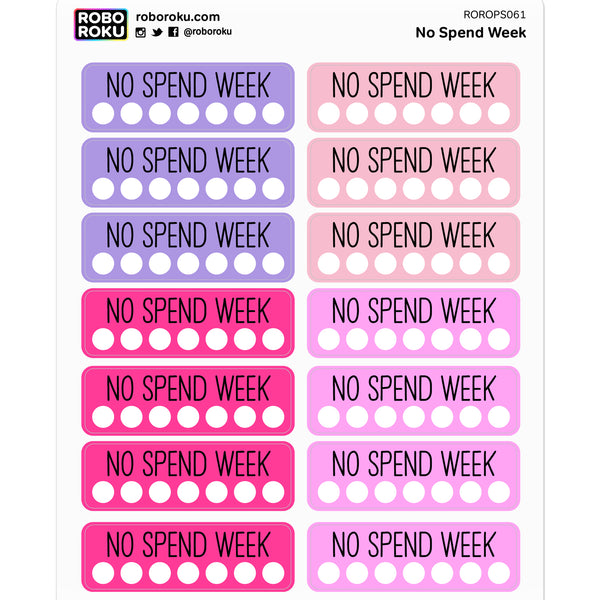 No Spend Week Trackers - Planner Stickers – Robo Roku