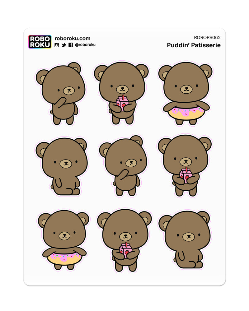 Puddin' Bear Patisserie - Planner Stickers