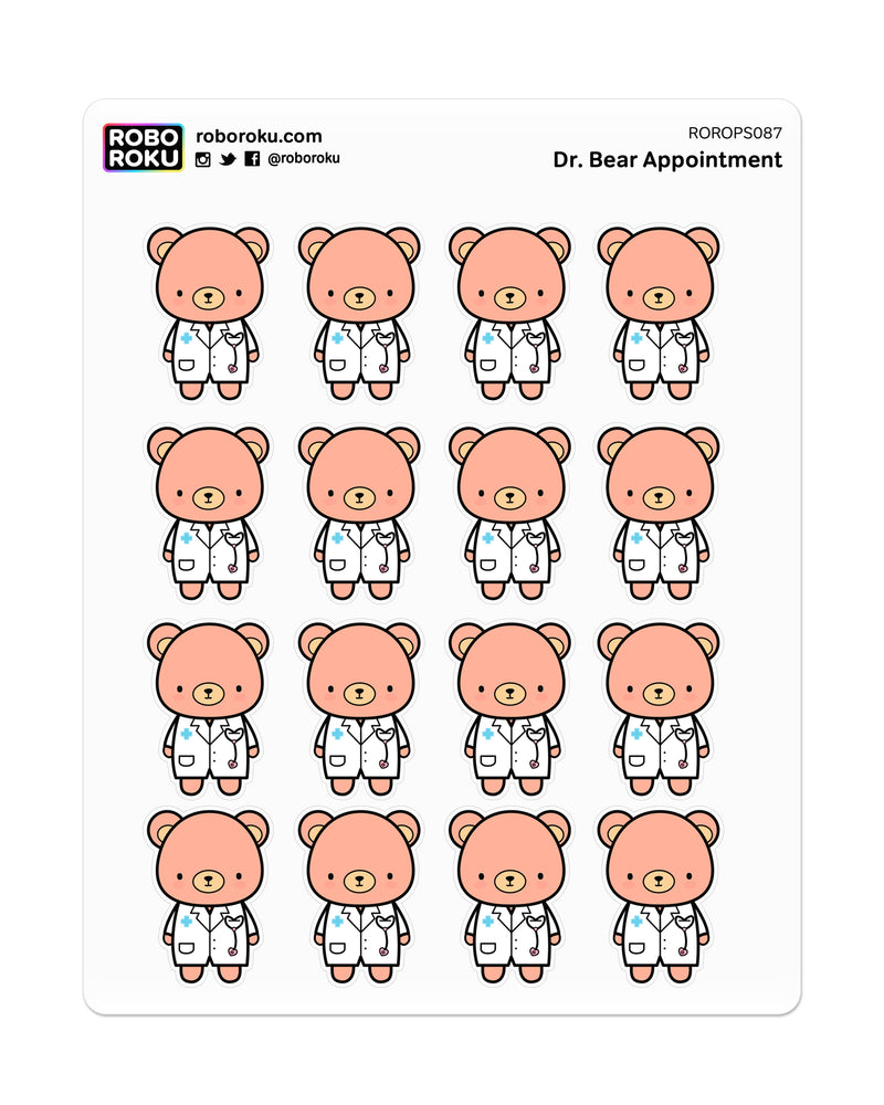 Doctor Bear Appointment - Planner Stickers